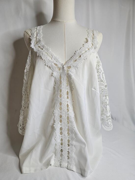 Shein Curve Tops - Shein Curve 1X Crochet Lace‎ Romantic Coquette Boho Top